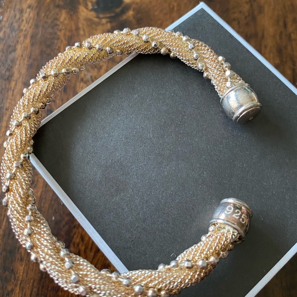 925 Silver Mesh Cuff Bracelet - Picture 2 of 2